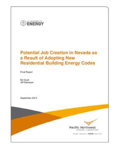 Potential Job Creation in Nevada as a Result of Adopting New Residential Building Energy Codes