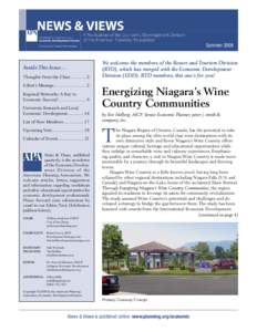 Buffalo – Niagara Falls metropolitan area / Niagara Falls /  New York / Niagara Falls /  Ontario / Wine / Local Economic Development / Economic development / Western New York / Niagara-on-the-Lake / American Planning Association / Geography of New York / New York / Geography of the United States