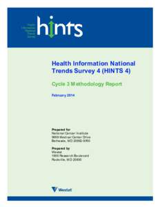 Health Information National Trends Survey 4 (HINTS 4) Cycle 3 Methodology Report