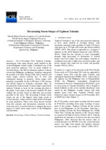 Project NOAH Open-File Reports Vol), No.6, pp, ISSNDevastating Storm Surges of Typhoon Yolanda