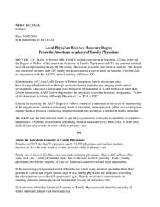 American Academy of Family Physicians / Family medicine / Primary care / Doctor of Osteopathic Medicine / Medical home / Florida Academy of Family Physicians / Medicine / General practice / Medical specialties