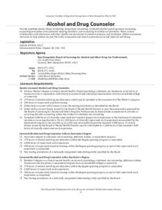 Applied psychology / Alcohol abuse / Clinical psychology / Alcoholism / Substance abuse / Master of Education / Doctor of Osteopathic Medicine / National Board for Certified Counselors / Licensed professional counselor / Medicine / Psychiatry / Health