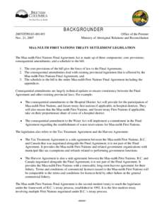 Nuu-chah-nulth / Aboriginal peoples in Canada / Maa-nulth First Nations / Aboriginal title in Canada / Treaty / Ratification / Huu-ay-aht First Nations / British Columbia Treaty Process / Vancouver Island / First Nations in British Columbia / First Nations