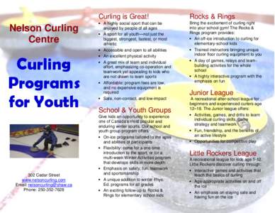 Nelson Curling Centre Curling Programs for Youth