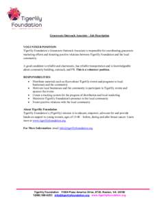 Microsoft Word - Grassroots Outreach Associate - Job Description