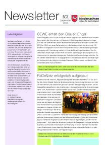 Newsletter Liebe Mitglieder! 3 September 2013