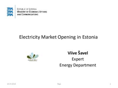 Riga / Electricity market / Estlink / Electric power / Energy / Elering