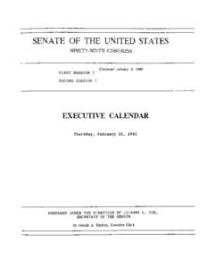 SENATE OF THE UNITED STATES NINETY-NINTH CONGRESS Convened January 3, 1985  FIRST SESSION {
