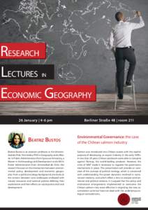 Research Lectures Economic Geography in  26 January | 4-6 pm