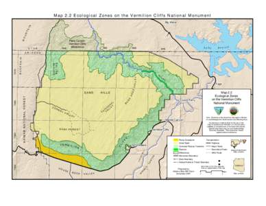 Map 2.2 Ecological Zones on the Vermilion Cliffs National Monument Big Water MO UN TA IN