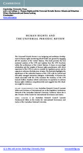 Cambridge University Press[removed]2 - Human Rights and the Universal Periodic Review: Rituals and Ritualism Hilary Charlesworth and Emma Larking Frontmatter More information