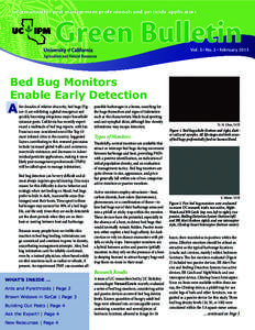 Information for pest management professionals and pesticide applicators  Green Bulletin Vol. 3 No. 2 February 2013 l