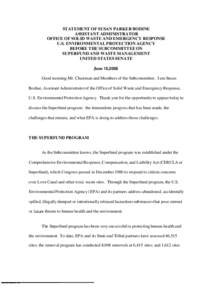 USEPA, OCIR, Statement of Susan P. Bodine, Assistant Administrator, USEPA Before the Subcommittee on Superfund and Waste Management United States Senate on June 15, 2006