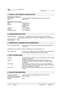 MSDS rSAP BMBrev. - - sidePRODUCT AND COMPANY IDENTIFICATION Identification of Substance Denomination: