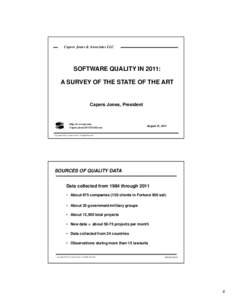 Source code / Quality / Anticipatory thinking / Software quality / Capers Jones / Software bug / Copyright law of the United States / Source lines of code / Programming productivity / Software engineering / Computing / Business