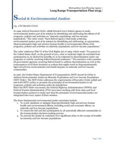 Metropolitan Area Planning Agency  Long Range Transportation Plan 2035 Social & Environmental Justice[removed]INTRODUCTION