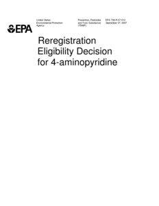 US EPA - Reregistration Eligibility Decision for 4-aminopyridine