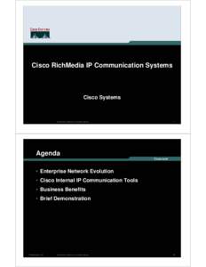 Cisco RichMedia IP Communication Systems  Cisco Systems © 2004 Cisco Systems, Inc. All rights reserved.