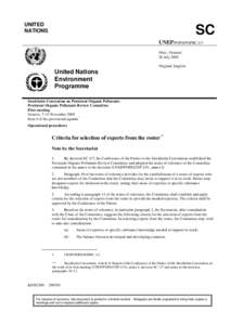 UNITED NATIONS SC UNEP/POPS/POPRC.1/3 Distr.: General