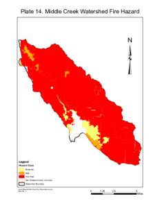 Plate 14. Middle Creek Watershed Fire Hazard  ³ Legend  Hazard Class