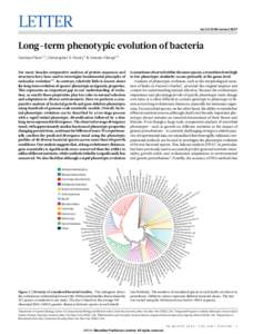 LETTER  doi:nature13827 Long-term phenotypic evolution of bacteria Germa´n Plata1,2, Christopher S. Henry3 & Dennis Vitkup1,4