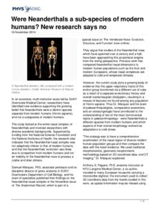 Were Neanderthals a sub-species of modern humans? New research says no