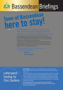 Bassendean Briefings  A Newsletter for the residents of Ashfield, Bassendean and Eden Hill distributed by your Council February–March 2015 Issue No. 101