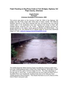 Flash Flooding on the Big Piney at Twin Bridges, Hwy 164