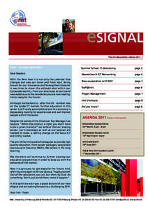 eSIGNAL The iimt-Newsletter, edition 2011_1 iimt – in new splendor  Summer School: IT-Outsorcing