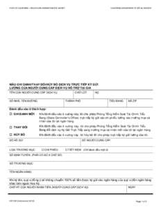 STATE OF CALIFORNIA – HEALTH AND HUMAN SERVICES AGENCY  CALIFORNIA DEPARTMENT OF SOCIAL SERVICES MẪU GHI DANH/THAY ĐỔI/HỦY BỎ DỊCH VỤ TRỰC TIẾP KÝ GỬI LƯƠNG CỦA NGƯỜI CUNG CẤP DỊCH VỤ H