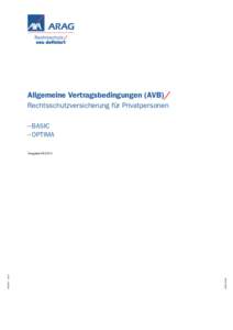 Allgemeine Vertragsbedingungen (AVB)/ Rechtsschutzversicherung für Privatpersonen –	BASIC –	OPTIMA  WGR 758 De