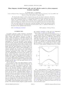 PHYSICAL REVIEW A 78, 033615 共2008兲  Phase diagram, extended domain walls, and soft collective modes in a three-component fermionic superfluid G. Catelani and E. A. Yuzbashyan Center for Materials Theory, Department 