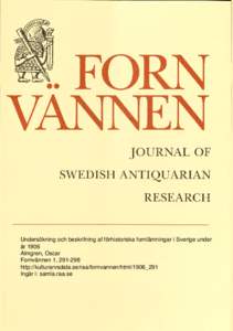 Undersökning och beskrifning af förhistoriska fornlämningar i Sverige under år 1906 Almgren, Oscar
