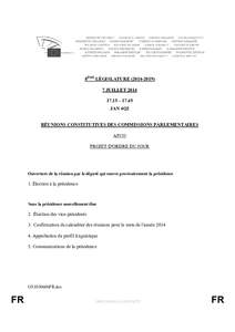 8ÈME LÉGISLATURE[removed]JUILLET[removed] – 17.45 JAN 4Q2 RÉUNIONS CONSTITUTIVES DES COMMISSIONS PARLEMENTAIRES AFCO