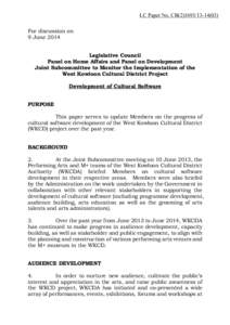 LC Paper No. CB[removed]) For discussion on 9 June 2014 Legislative Council Panel on Home Affairs and Panel on Development Joint Subcommittee to Monitor the Implementation of the