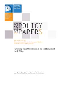 RSCAS PP 2013/07Harnessing Trade Opportunities in the Middle East and North Africa