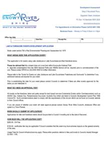 Microsoft Word - Lake & Foreshore Events Development Application 2013.DOC