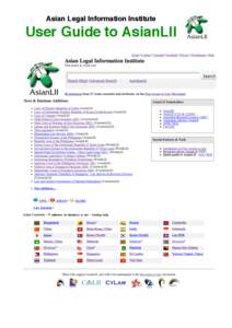 Asian Legal Information Institute  User Guide to AsianLII Asian Legal Information Institute