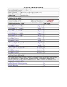 Statewide Information Sheet Statewide Contract Number: SWC40537  Name of Contract: