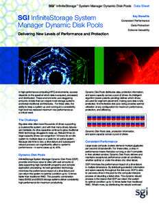 SGI InfiniteStorage™ System Manager Dynamic Disk Pools Data Sheet ® SGI InfiniteStorage System Manager Dynamic Disk Pools