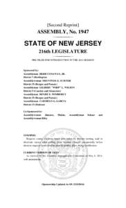 [Second Reprint]  ASSEMBLY, No[removed]STATE OF NEW JERSEY 216th LEGISLATURE