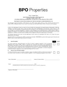 BPO Properties Form of Proxy (Common)