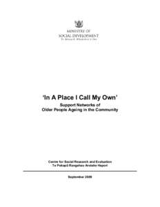 A Place I Call My Own – A Study of Ageing in the Community