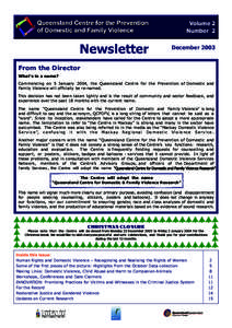 Volume 2 Number 2 Newsletter  December 2003