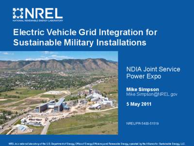 Electric Vehicle Grid Integration for Sustainable Military Installations (Presentation), National Renewable Energy Laboratory (NREL)