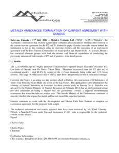 National Instrument 43-101 / Attawapiskat First Nation / Forward-looking statement / Charles E. Fipke / U2 / Business / Science / Economic geology / Geology / Mineral exploration