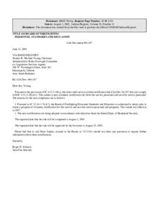 Document: AROC Notice, Register Page Number: 28 IR 3354 Source: August 1, 2005, Indiana Register, Volume 28, Number 11 Disclaimer: This document was created from the files used to produce the official CD-ROM Indiana Regi