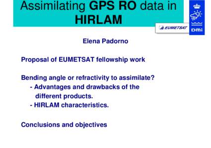 Assimilating GPS RO data in HIRLAM