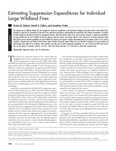 Estimating suppression expenditures for individual large wildland fires