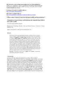 This electronic version on http://ansaraonline.com is an article published in: Ansara, Y. G., & Hegarty, P[removed]Cisgenderism in Psychology: Pathologizing and misgendering children from 1999 to[removed]Psychology & Sexuality, iFirst, 1-24.doi: